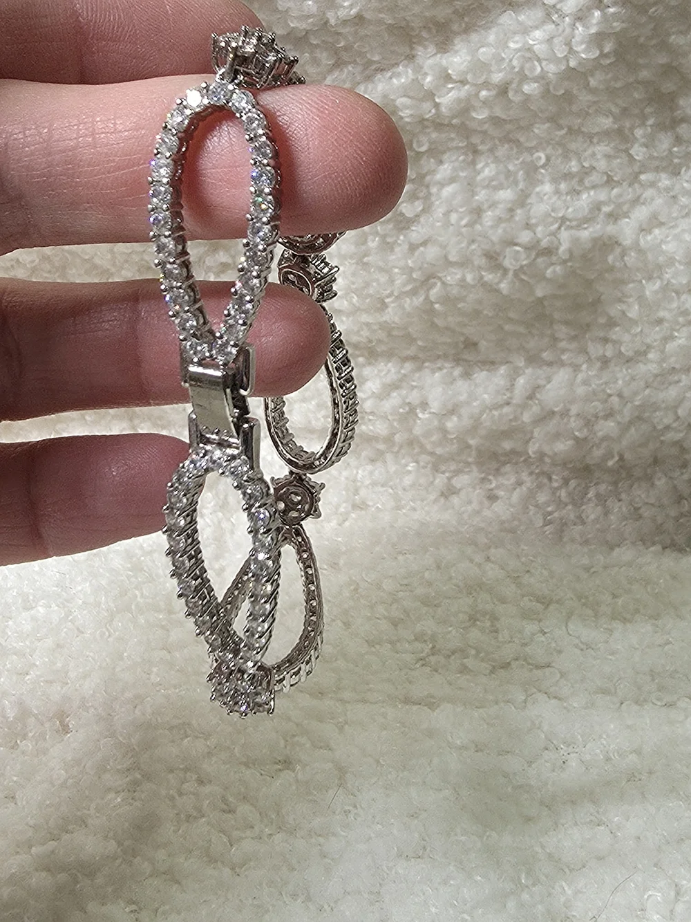 Elegant Silver-Tone Crystal Bracelet